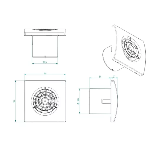 Aerauliqa Quasar 2S BB standard ventilátor, két választható sebességi fokozattal - WaterMarkt.hu