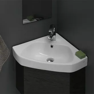CeraStyle ARDA - SAROKBA építhető - porcelán mosdókagyló - 46 x 46 cm - WaterMarkt.hu