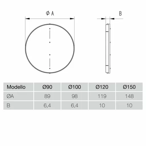 AERAULIQA - pillangószelep QA, QD, QS, és QB típusú ventilátorokhoz, NA150 mm - WaterMarkt.hu