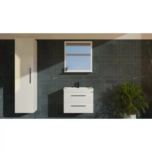 TMP VIVA 65 fali fürdőszobabútor - Sanovit ATRIA 9065 porcelán mosdóval - 65 x 45,5 cm - WaterMarkt.hu