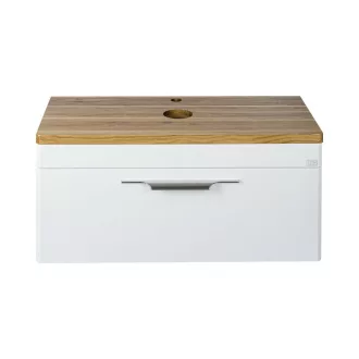 TMP MOON 90 cm fehér - natúr dió - fali fürdőszobabútor - mosdó nélkül - Top Counter mosdókhoz - WaterMarkt.hu