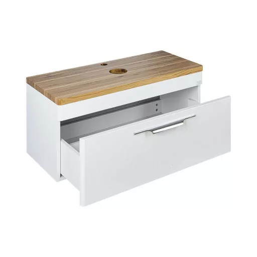 TMP MOON 90 cm fehér - natúr dió - fali fürdőszobabútor - mosdó nélkül - Top Counter mosdókhoz - WaterMarkt.hu