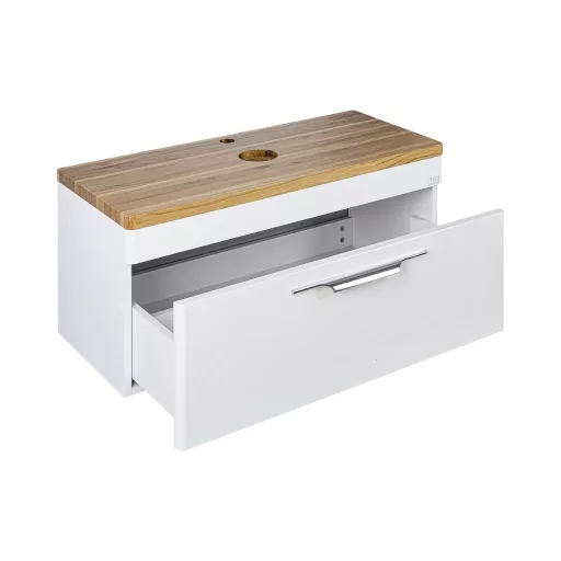 TMP MOON 90 cm fehér - natúr dió - fali fürdőszobabútor - mosdó nélkül - Top Counter mosdókhoz - WaterMarkt.hu