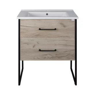 TMP IRON 75 álló fürdőszobabútor - Sanovit ATRIA 9075 porcelán mosdóval - 75 x 45,5 cm - WaterMarkt.hu