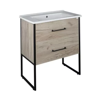 TMP IRON 75 álló fürdőszobabútor - Sanovit ATRIA 9075 porcelán mosdóval - 75 x 45,5 cm - WaterMarkt.hu