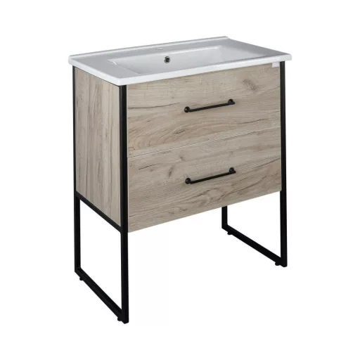 TMP IRON 75 álló fürdőszobabútor - Sanovit ATRIA 9075 porcelán mosdóval - 75 x 45,5 cm - WaterMarkt.hu