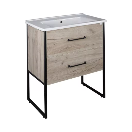 TMP IRON 75 álló fürdőszobabútor - Sanovit ATRIA 9075 porcelán mosdóval - 75 x 45,5 cm - WaterMarkt.hu