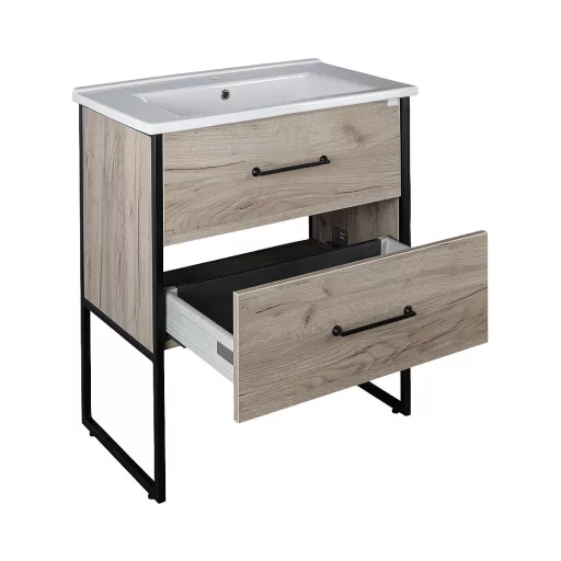 TMP IRON 75 álló fürdőszobabútor - Sanovit ATRIA 9075 porcelán mosdóval - 75 x 45,5 cm - WaterMarkt.hu