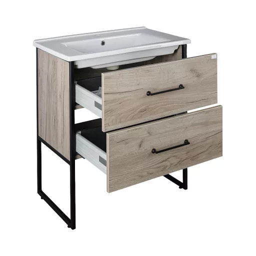 TMP IRON 75 álló fürdőszobabútor - Sanovit ATRIA 9075 porcelán mosdóval - 75 x 45,5 cm - WaterMarkt.hu