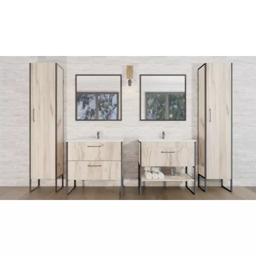 TMP IRON 75 álló fürdőszobabútor - Sanovit ATRIA 9075 porcelán mosdóval - 75 x 45,5 cm - WaterMarkt.hu