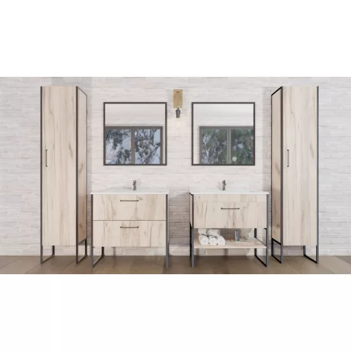 TMP IRON 75 álló fürdőszobabútor - Sanovit ATRIA 9075 porcelán mosdóval - 75 x 45,5 cm - WaterMarkt.hu