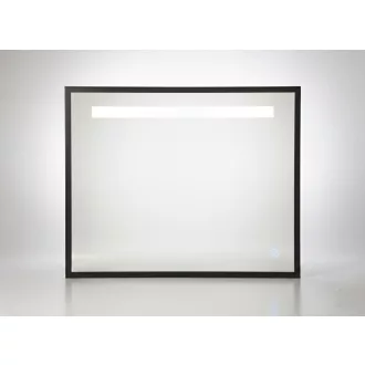 TMP IRON fürdőszobai tükör - FEKETE keret - szögletes - LED világítással - 85 x 68 cm - WaterMarkt.hu