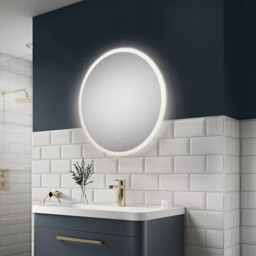TMP LUX Touch fürdőszobai tükör - KEREK - LED világítással - érintő kapcsolóval - Ø 60 cm - WaterMarkt.hu