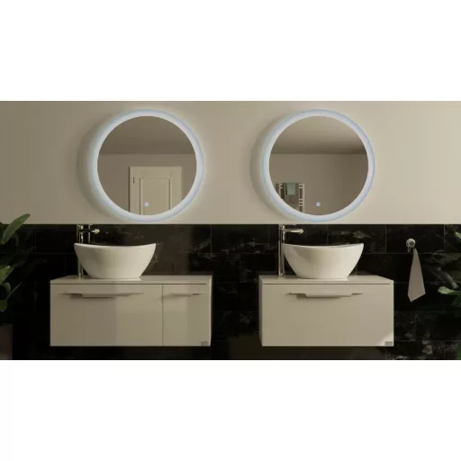 TMP LUX Touch fürdőszobai tükör - KEREK - LED világítással - érintő kapcsolóval - Ø 60 cm - WaterMarkt.hu