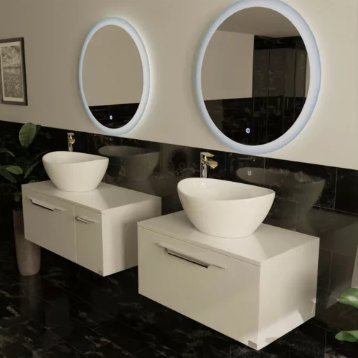TMP LUX Touch fürdőszobai tükör - KEREK - LED világítással - érintő kapcsolóval - Ø 60 cm - WaterMarkt.hu