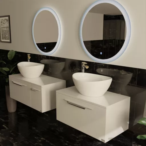 TMP LUX Touch fürdőszobai tükör - KEREK - LED világítással - érintő kapcsolóval - Ø 60 cm - WaterMarkt.hu