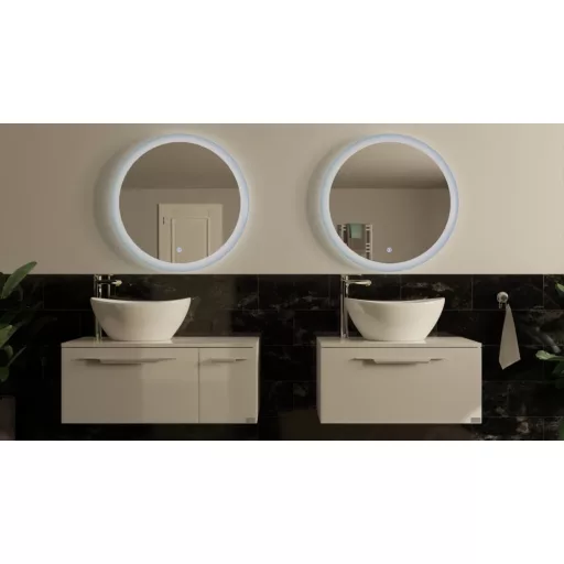 TMP LUX Touch fürdőszobai tükör - KEREK - LED világítással - érintő kapcsolóval - Ø 80 cm - WaterMarkt.hu
