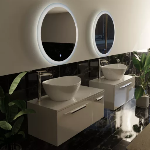 TMP LUX Touch fürdőszobai tükör - KEREK - LED világítással - érintő kapcsolóval - Ø 80 cm - WaterMarkt.hu