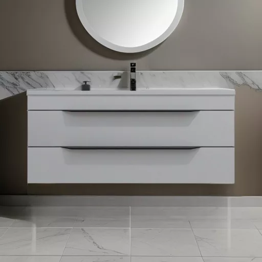 TMP VOX 100 FEHÉR fali fürdőszobabútor - öntött műmárvány mosdóval - 100 cm - WaterMarkt.hu