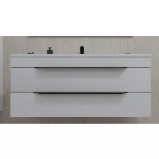 TMP VOX 100 FEHÉR fali fürdőszobabútor - öntött műmárvány mosdóval - 100 cm - WaterMarkt.hu