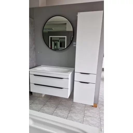 TMP IRON fürdőszobai tükör - FEKETE keret - kerek - 60 cm