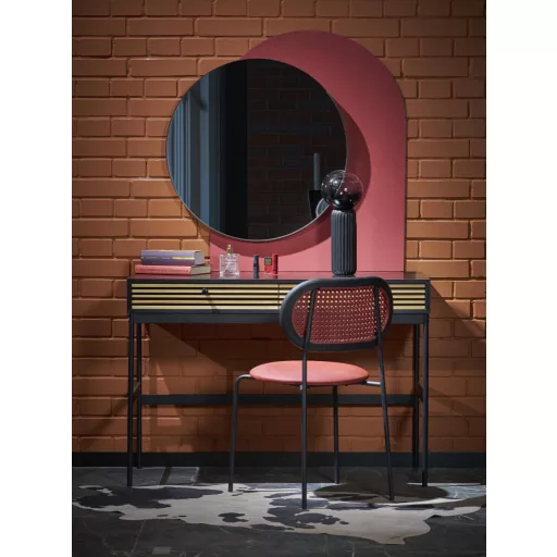 TMP IRON fürdőszobai tükör - FEKETE keret - kerek - 60 cm