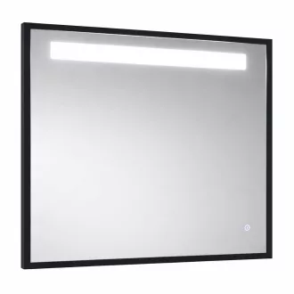 TMP IRON fürdőszobai tükör - FEKETE keret - szögletes - LED világítással - 100 cm - WaterMarkt.hu