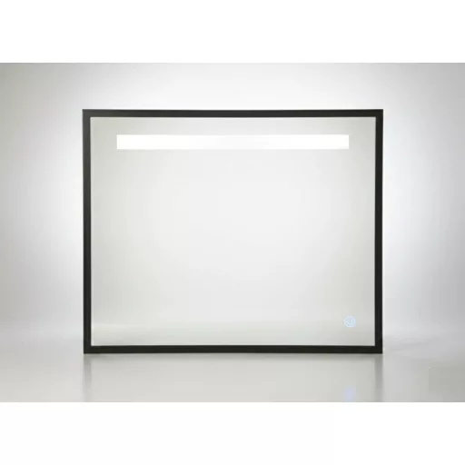 TMP IRON fürdőszobai tükör - FEKETE keret - szögletes - LED világítással - 100 cm - WaterMarkt.hu