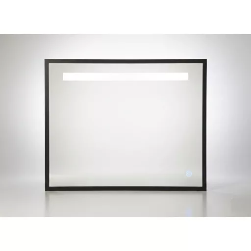 TMP IRON fürdőszobai tükör - FEKETE keret - szögletes - LED világítással - 100 cm - WaterMarkt.hu