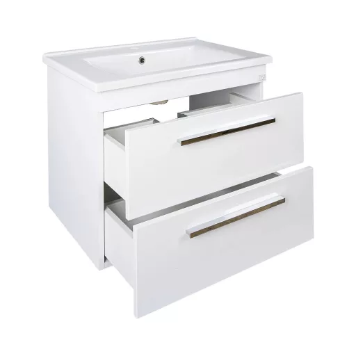 TMP VIVA 75 fali függesztett fürdőszobabútor - Sanovit ATRIA 9075 porcelán mosdóval - 75 x 45,5 cm - WaterMarkt.hu