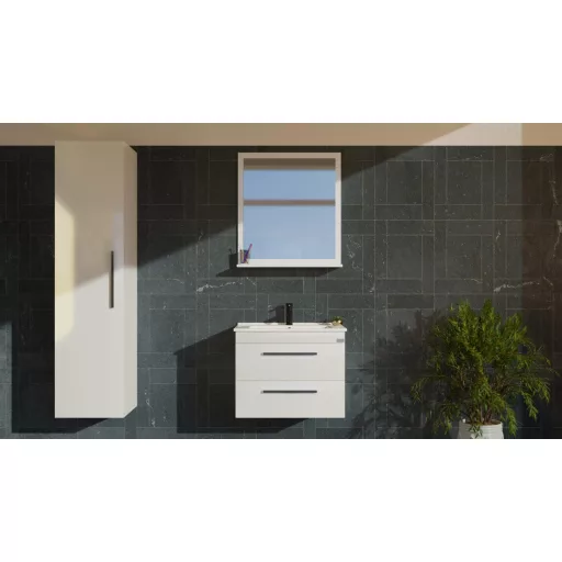 TMP VIVA 75 fali függesztett fürdőszobabútor - Sanovit ATRIA 9075 porcelán mosdóval - 75 x 45,5 cm - WaterMarkt.hu