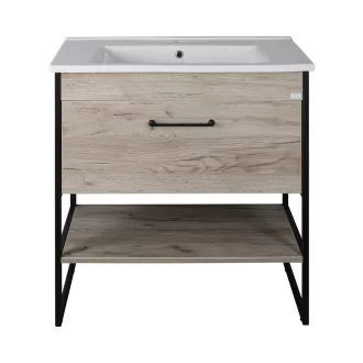 TMP IRON 85 álló fürdőszobabútor - Sanovit ATRIA 9085 porcelán mosdóval - 85 x 45,5cm - WaterMarkt.hu