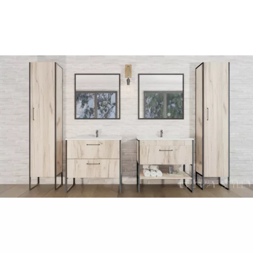 TMP IRON 85 álló fürdőszobabútor - Sanovit ATRIA 9085 porcelán mosdóval - 85 x 45,5cm - WaterMarkt.hu