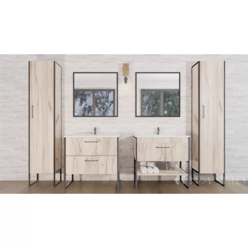 TMP IRON 85 álló fürdőszobabútor - Sanovit ATRIA 9085 porcelán mosdóval - 85 x 45,5cm - WaterMarkt.hu