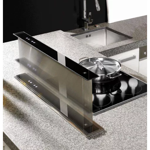 SIRIUS - Páraelszívó S-DD2 TC/L EM 86 fekete üveg/inox motor nélkül