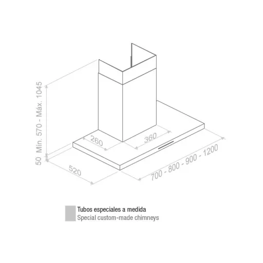 Pando P-401/90 cm kürtős páraelszívó, inox
