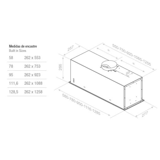 Pando EVO/948 inox ECO SEC beépíthető páraelszívó - WaterMarkt.hu