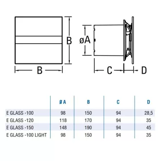 Cata E-100M ventilátor metakrilát előlappal, fehér - WaterMarkt.hu