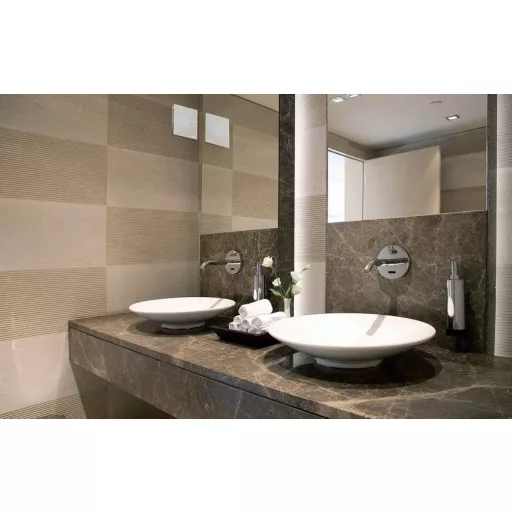 Cata E-100GTH ventilátor üveg előlappal, utószellőztető, alapszellőztető és páraérzékelő funkcióval, fehér - WaterMarkt.hu
