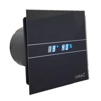 Cata E-100MTH BK ventilátor metakrilát előlappal, utószellőztető, alapszellőztető és páraérzékelő funkcióval, fekete - WaterMarkt.hu