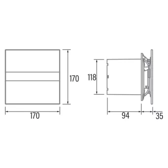 Cata E-120G ventilátor üveg előlappal, fehér - WaterMarkt.hu