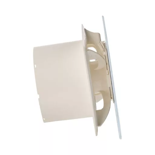 Cata E-120GTH ventilátor üveg előlappal, utószellőztető, alapszellőztető és páraérzékelő funkcióval, fehér - WaterMarkt.hu