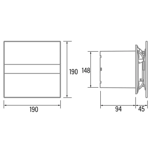 Cata E-150G ventilátor üveg előlappal, fehér - WaterMarkt.hu