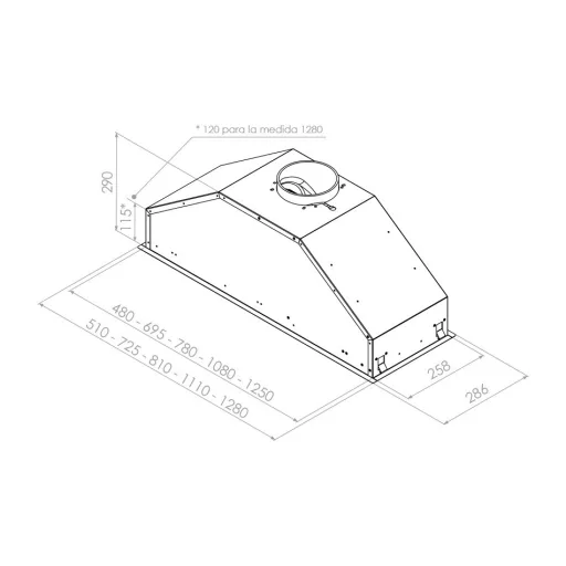 Pando GTI/810 mm beépíthető páraelszívó, inox, EXTRA CSENDES, V.1050