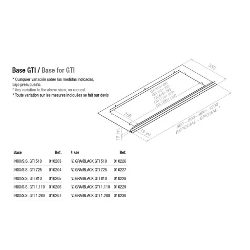 Pando GTI/1110 mm beépíthető páraelszívó, inox, EXTRA CSENDES, V.1050