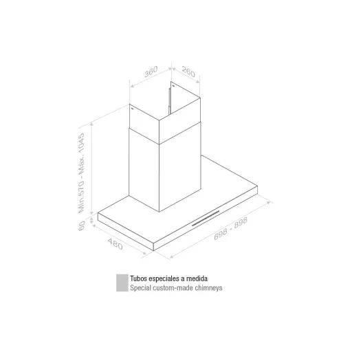 Pando P-825/70 cm fali páraelszívó, fehér, EXTRA CSENDES