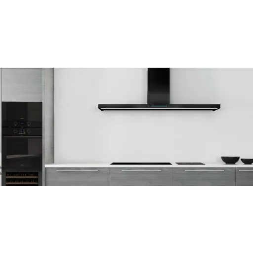 Pando P-861/105 cm szatin fekete fali páraelszívó, EXTRA CSENDES