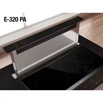   Pando E-320/90 PANELABLE pultból kiemelkedő páraelszívó, érintőszenzor, fekete üveg, V.950