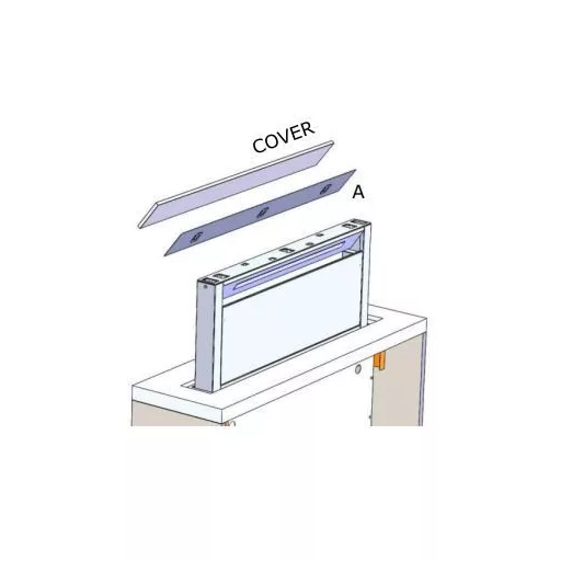 Pando E-320/90 PANELABLE pultból kiemelkedő páraelszívó, érintőszenzor, fekete üveg, V.950