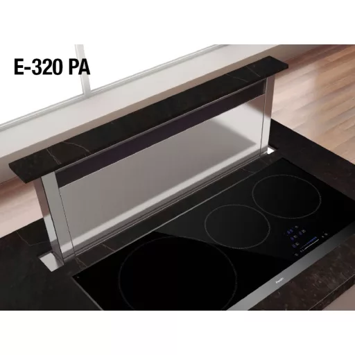 Pando E-320/120 PANELABLE pultból kiem. páraelszívó, érintőszenz., fekete üv., V.950
